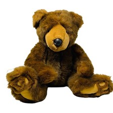 Russ Berrie Plush Grizzles 18" 4145 Soft Stuffed Brown Furry Teddy Bear