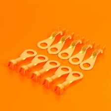 Premium Quality M4 4.3mm Uninsulated Crimp Ring Terminal - Pack Sizes 10 to 100