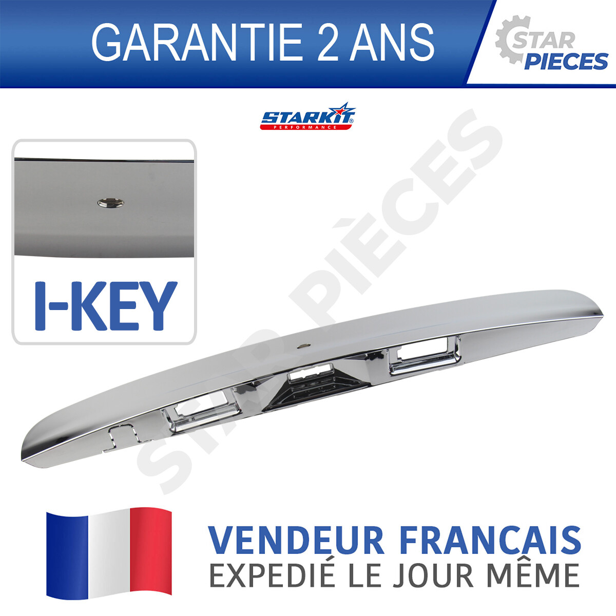 Baguette de coffre Nissan Qashqai chromée anti-corrosion compatible caméra de recul