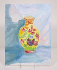 Still Life Vase Floral Multi Colored Oil Painting