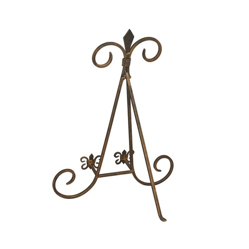 DecMode 11" x 14" Gold Metal Scroll Easel with Foldable Stand, 1-Piece - Picture 8 of 9