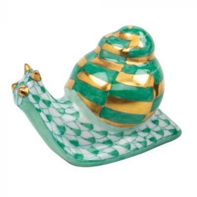 HEREND,  BABY SNAIL, GREEN  FISHNET,  #VHV-15518,  BRAND NEW, MIB