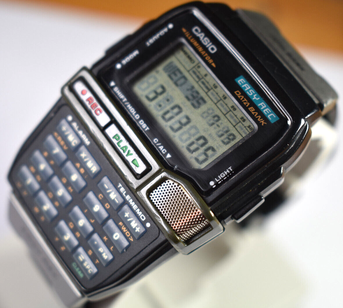 CASIO DATABANK DBC-V50 カシオデータバンク EASYREC Casio DBC-V50-1 (1591) Easy Rec Men's Calculator Watch NEW