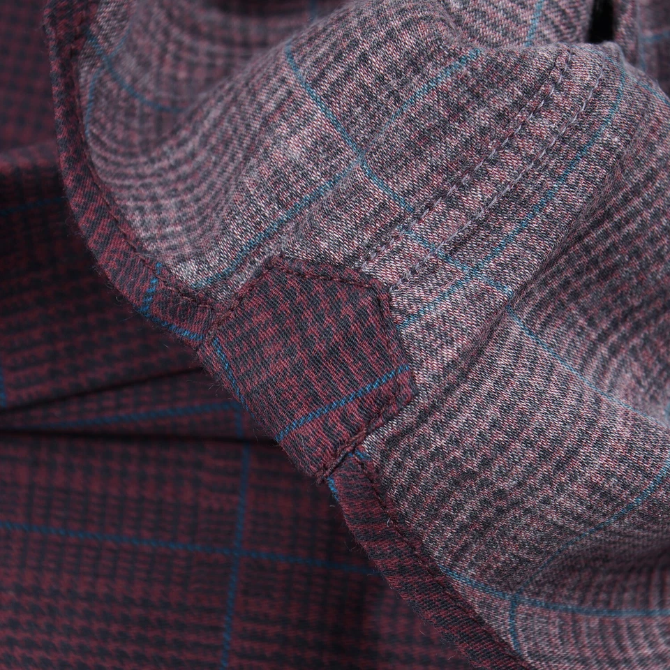 Camisa de vestir Zilli a medida ciruela púrpura cuadros algodón 17,75 (UE 45) NUEVA CON ETIQUETAS Foto 4 de 4