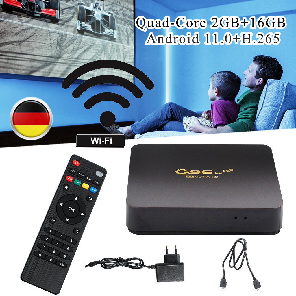 Neu Smart TV BOX Android 11 5G WIFI 4K HD 2+16GB Quad Core Media Player HDMI DE