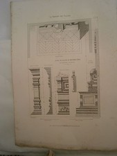 Planche gravure mobilier d'église de Vaugirard Paris Autel