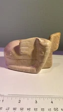 Soapstone Elephant Trinket Dish Box Laying 4 1/2” X 3”