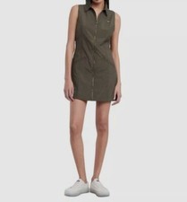 Tommy Jeans Women's Green Ripstop Sleeveless Cargo Dress Size L