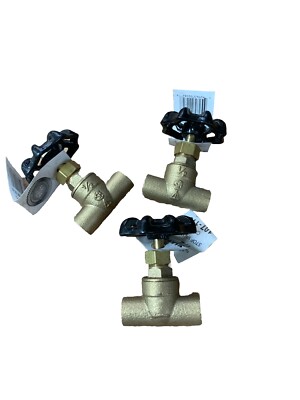 Lot Of 3 Legend Co 107-113NL, 1/2in S-501 No Lead Brass Stop Valve See Pics