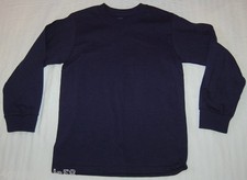 Boys LONG SLEEVE Tee Shirt NAVY BLUE Crew Neck 100 COTTON Size M FOL