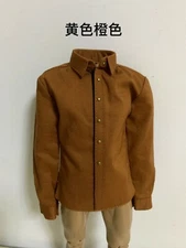 1/6 Yellow Brown Soldiers Costumes Long Sleeve Shirt Tops For 12in Male Body Toy