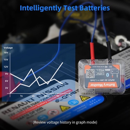 BM200 Car Battery Monitor Bluetooth 12V Battery Tester for iPhone Android - Picture 4 of 11
