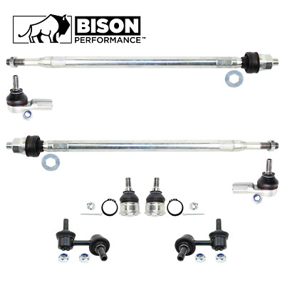 Bison Performance 8pc Front Sway Bar Links Steering TieRod Ends Kit For EL Civic
