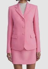 1698 Lafayette 148 New York Women's Pink Wool Silk Blazer Coat Jacket Size 8