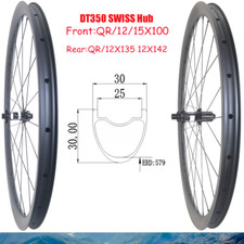 29er MTB XC Carbon Fiber Mountain Bike Wheelset Tubeless Clincher 30X30mm 24 28H