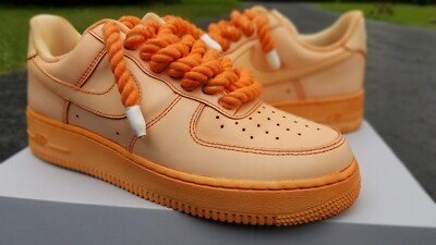 Custom Air Force 1 Orange Dip Dye Rope Lace | Size 11 Men