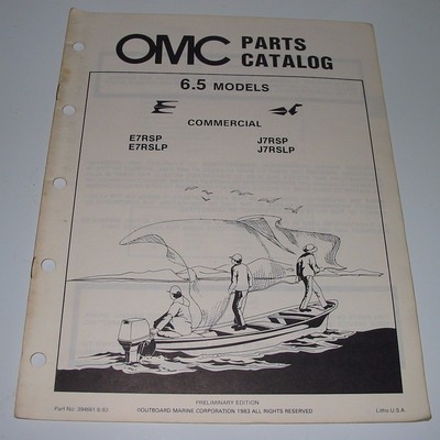Parts Catalog OMC 6,5 / 6.5 Models Commercial Ersatzteilkatalog August 1983!