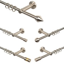 edle Gardinenstangen Vorhangstangen echt Edelstahl 12 mm Wand oder Deckenmontage