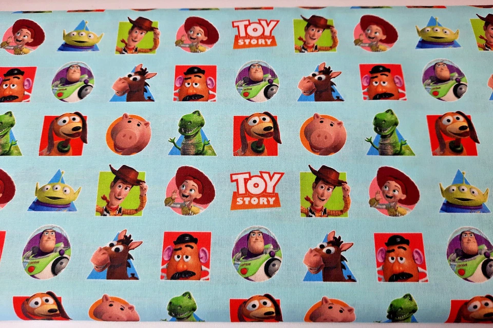 LITTLE JOHNNY 100% Cotton Fabric - Characters - Toy Story design - 150cm Wide Material