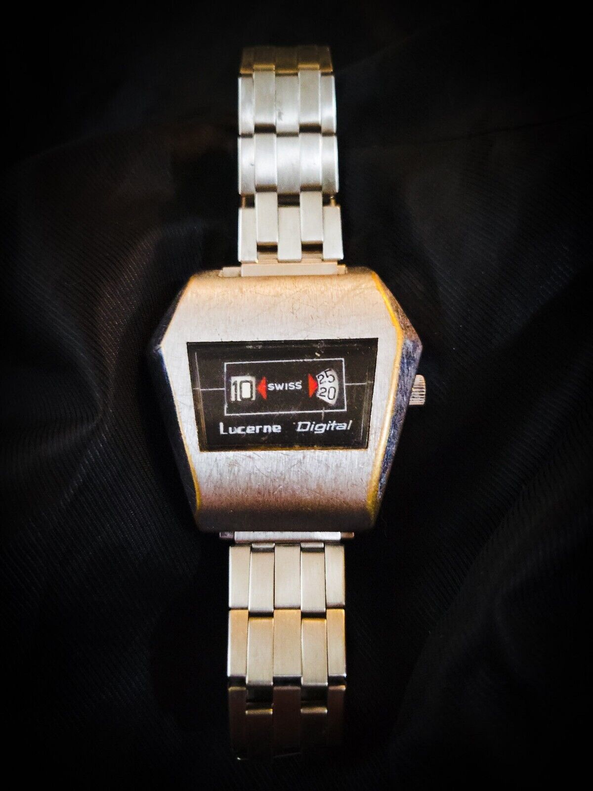 Lucerne Jump Hour Vintage Digital Swiss Watch - Needs Battery