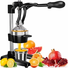 Cast Iron Citrus Juicer | Extra-Large Commercial Grade Manual Hand Press | Heavy