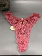 Vintage Mauve Lace Victorias Secret Thong Bikini Panties Sz M/L NOS