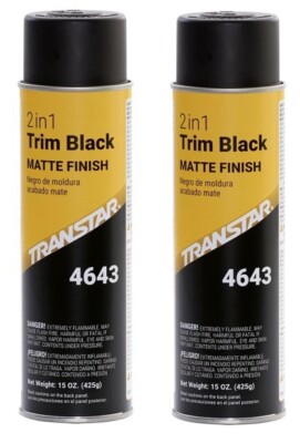Transtar 4643 2 in 1 Trim Black Matte Finish 20 oz Aerosol (2 Pack)