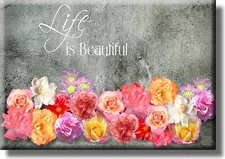 Life is Beautiful Picture on Stretched Canvas, Wall Art Décor, Ready to Hang