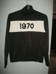 black sparkle polo neck jumper