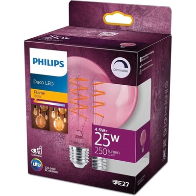 Philips LEDclassic Lampe Giant Pink, Vintage Design, 25W, E27, warmweiß (1800 Ke