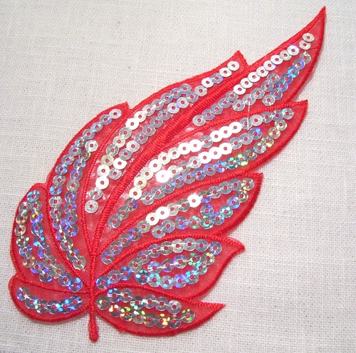 ÉCUSSON PATCH thermocollant SEQUIN FEUILLE PAILLETTE * 8 x 15 cm * PATINAGE FÊTE - Picture 7 of 13
