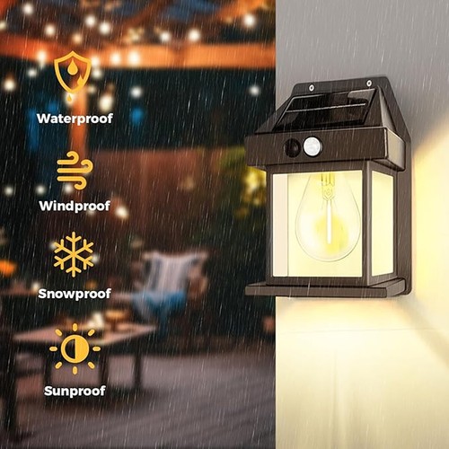 2 pcs Solar Wall Lights Pathway Motion Sensor LED Bulb Outdoor Lamp Waterproof - Picture 6 of 19