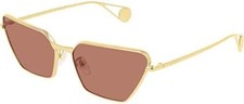 NEW Gucci GG0538S 002 Gold Red WOMENS Sunglasses /100 AUTHENTIC