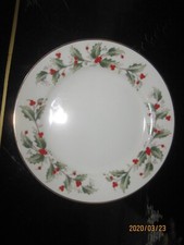 VTG Christmas Holly All the Trimmings Macy Japan Cake Bread Plates 6.5