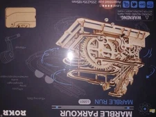 ROKR Marble Parkour Marble Run LG501 Waterwheel Coaster 3D New DIY Handcrafted