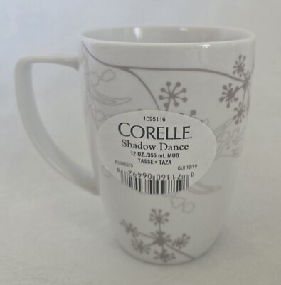 Single Corelle Coordinates SHADOW DANCE Pattern Square Porcelain 12oz. Mug NEW