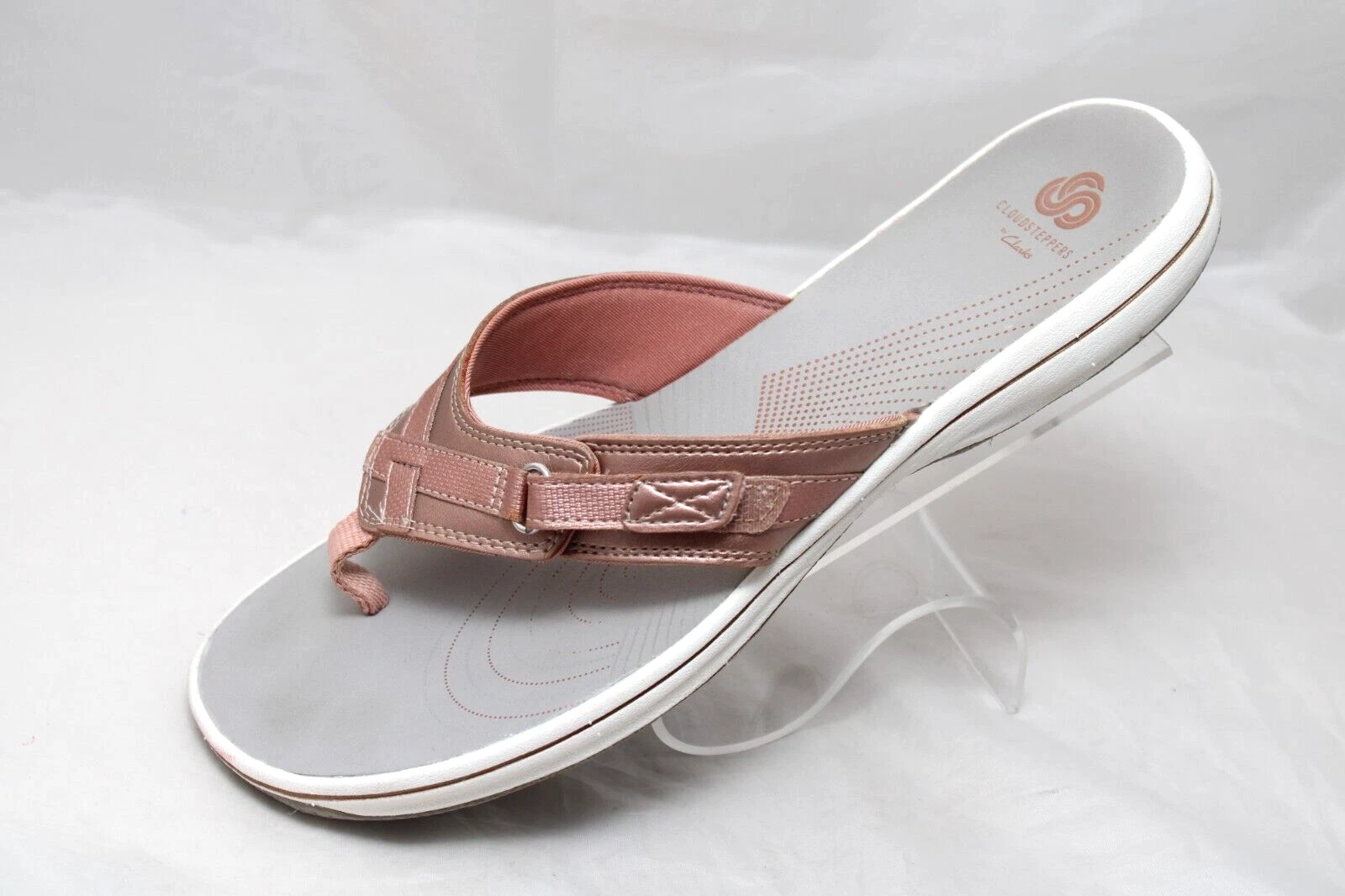 Sandali con infradito comfort perizoma Clarks CloudSteppers donna taglia 11 oro rosa