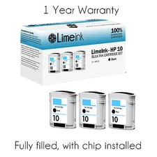 3 Black Ink Cartridges For HP 10 C4844A  Business Inkjet 1100 1200 Printer hp10