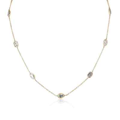 4.39tcw Multi-Cut Diamond Marquise, Pear, & Emerald by The Yard Diamond Necklace