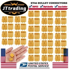 XT60 Bullet Connectors Gold Plated RC Lipo DIY Plug Power Battery XT-60 5~50Pair