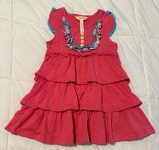Matilda Jane Have Your Cake Dress Let's Go Together Pink Tiered Size 4