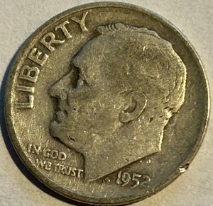 1952 d Roosevelt dime - 90% Silver