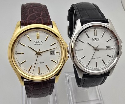 Casio Collection MTP-1183 Gold Case / Silver Case White Dial