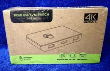 4K KVM Switch HDMI 2 Port Box, USB HDMI KVM Switches for 2 Computers with Cables