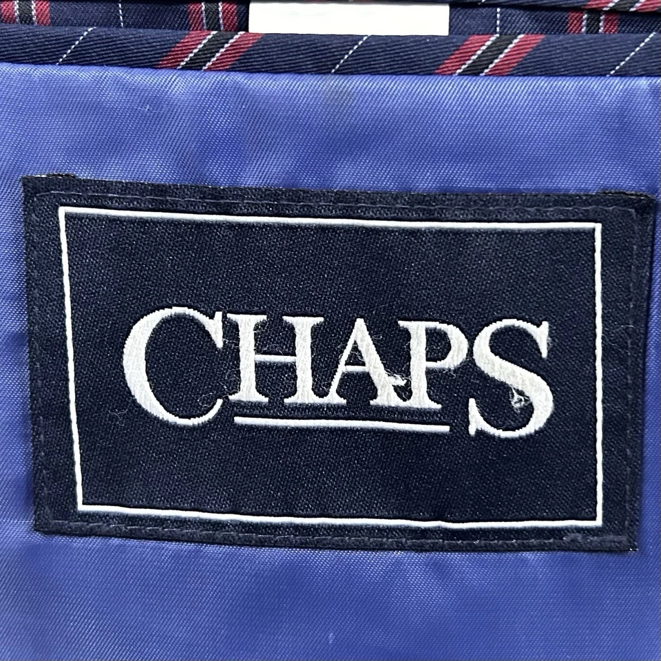 Abrigo deportivo Chaps 52R pata de gallo gris azul dos botones ventilados mezcla de poliéster Foto 3 de 4