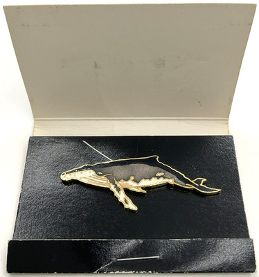 1986 Wm Spear Design Cloisonne Enamel Humpback Whale Lapel Pin Juneau Alaska
