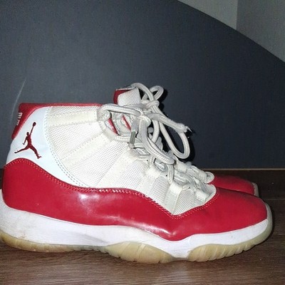 Jordan Air Jordan 11 Retro White Red Leather High Top Men's