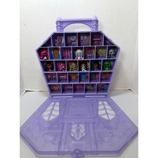 2015 Rare Mattel Monster High Minis Collector Case Kids Purple w 9 Figures