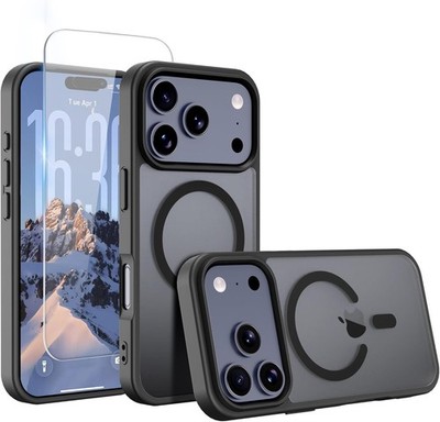 iPhone 17 Pro Max Case, with Screen Protector X1, Lightweight Phone Case, Black