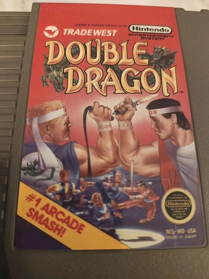 1988 Nintendo NES Double Dragon Video Game Original With Sleeve Tested Working   - Image 4 of 4